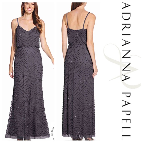 Adrianna Papell Dresses & Skirts - Adrianna Papell Art deco blouson beaded gown